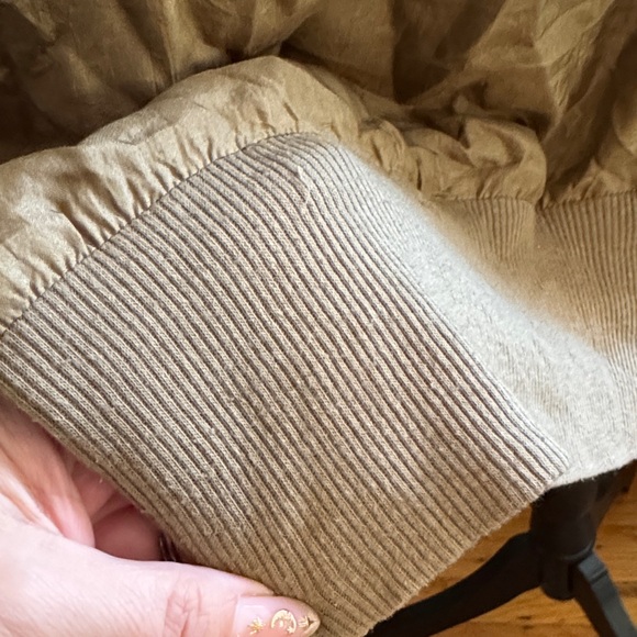 Silk Casual Tan Button-Accent Vintage Top - Picture 12 of 13